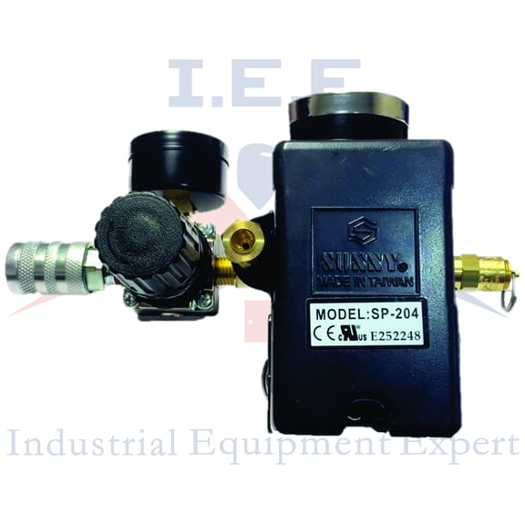 25 AMP Air Compressor Pressure Switch 95-125 PSI 4 Ports 1/4" Mini Regulator Set