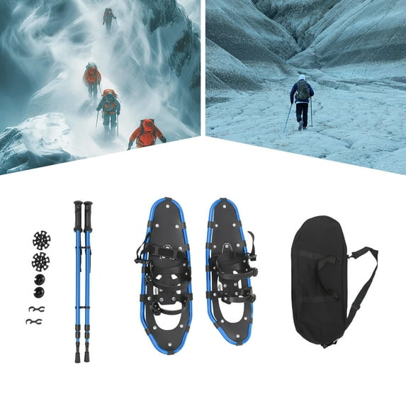 25" Aluminum Lightweight Snow Shoes with Trekking Poles and Carrying Bag