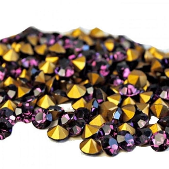 25 Amethyst Crystal 18mm Round Crystal No Backing