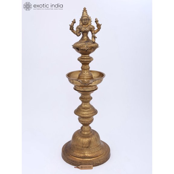 25" Amman Lamp (Goddess Lakshmi Lamp) In Brass | Handmade | Made In India