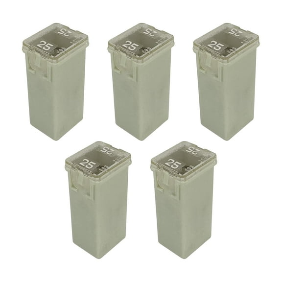 25 Amp J-Case Standard (Tall) Fuse 27mm for Pickup Trucks, Cars and SUVs (25A, 5 Pack)