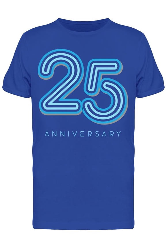 25 Anniversary Retro Font T-Shirt Men -Image by Shutterstock, Male x-Large