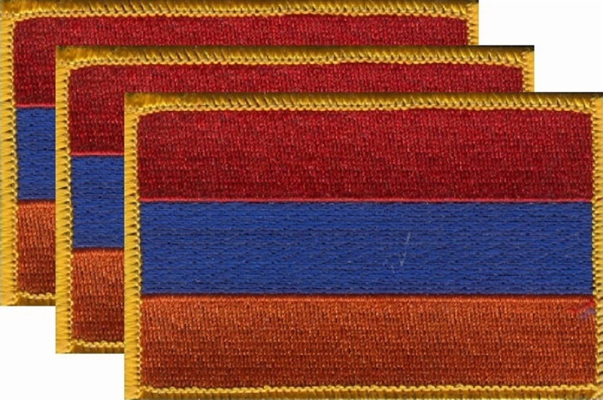25 Armenia Flag Patches, Embroidered Iron On or Sew On, Measures 3.50" x 2.25"