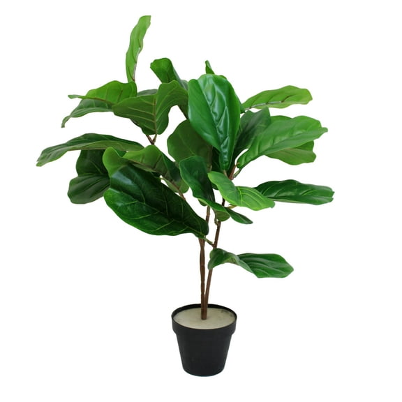 25" Artificial Fiddle Leaf Fig Natural Potted Plant Ficus lyrata Bonsai Decor