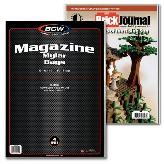 (25) BCW MAGAZINE MYLAR - 4 MIL - 9 X 11 1/2