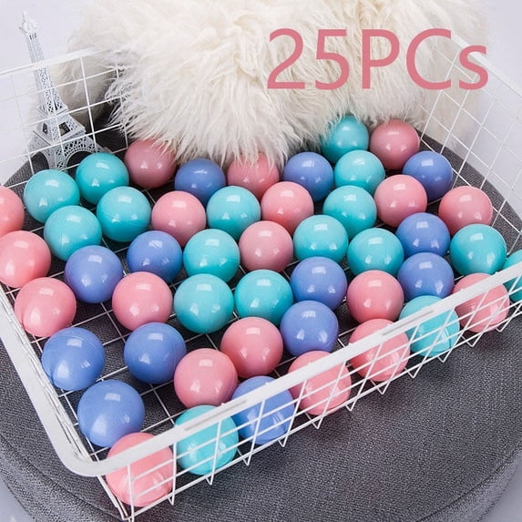 25 Ball Pit Balls-3 Bright Colors Crush Proof Plastic Balls for Toddlers Babies Colorful Playpen Balls for Tent Ball Pool Bounce House Party Decoration