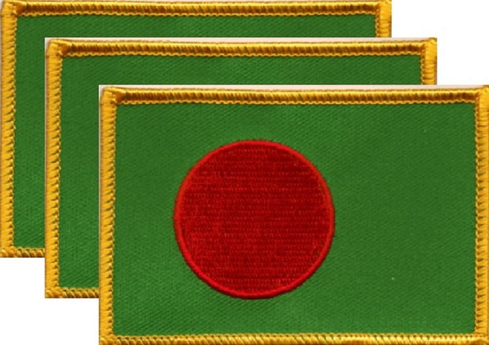 25 Bangladesh Flag Patches, Embroidered Iron On or Sew On, Measures 3.50" x 2.25"