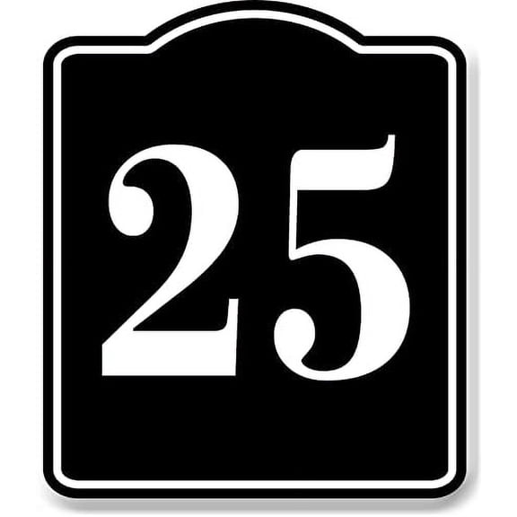 25 Bay Garage Door Plate Field Lane Gate Number BLACK Aluminum Composite Sign