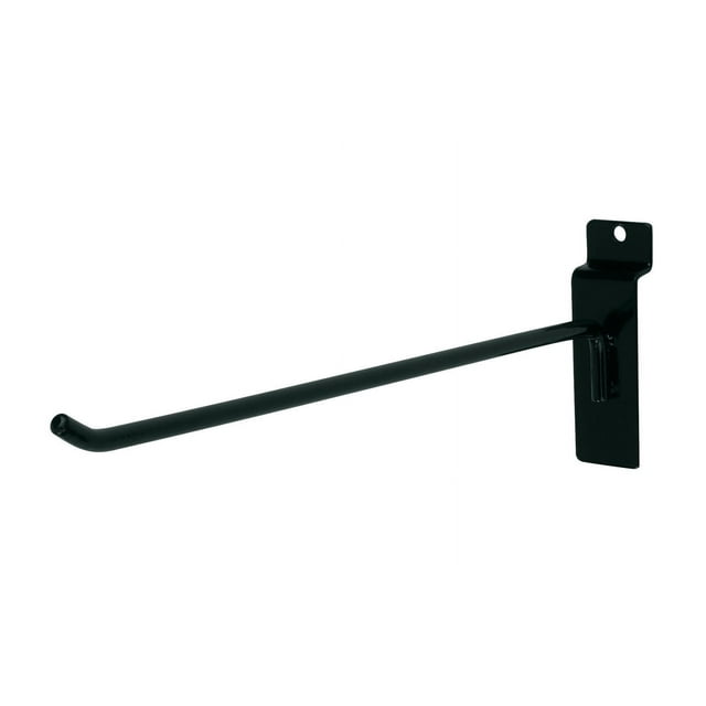 25 Black 10" Slatwall Peg Hooks Slat Wall Retail Display 6mm Diameter