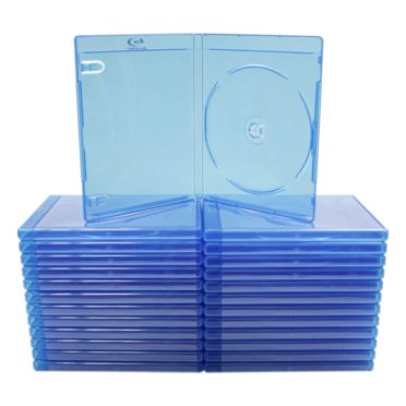 50 Pack Blu-Ray Standard Empty Replacement Cases - 11mm Blue, Holds 1 Disc - Square Deal Recordings