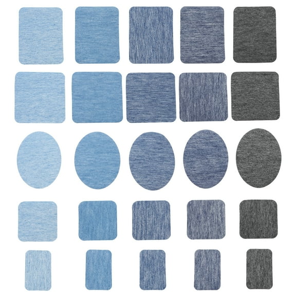 25 Blue Denim Patches for Clothing Repair, Jeans, Inner Thighs & Pockets