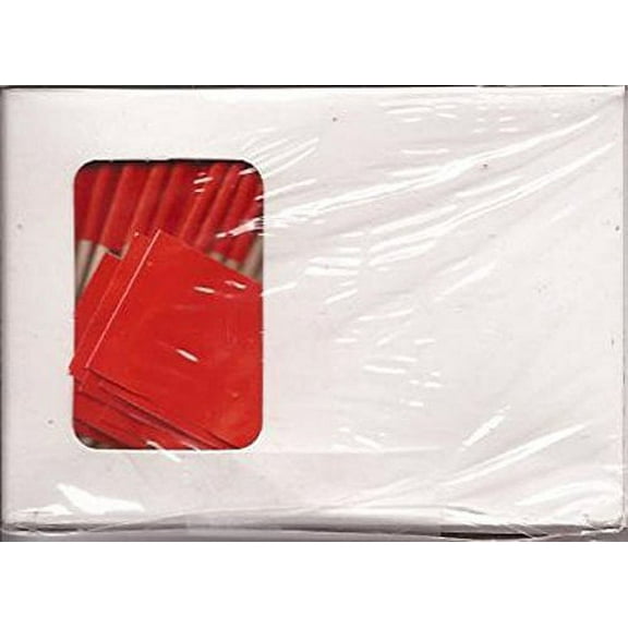 25 Box Wholesale Lot of Solid Red Toothpick Flags, 2500 Small Mini Red Flag Cupcake Toothpicks or Cocktail Picks