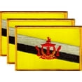 thumbnail image 1 of 25 Brunei Flag Patches, Embroidered Iron On or Sew On, Measures 3.50" x 2.25", 1 of 1