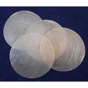 25 Capiz Shells White Round Cut 3" Diameter (76 mm) For Crafts Windchimes Ocean Art