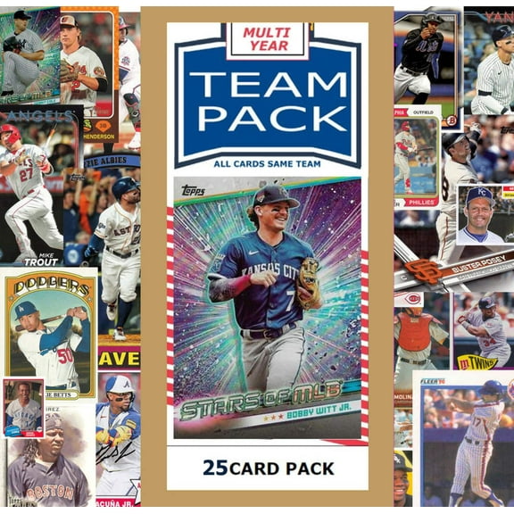 25 Card Multiyear Team Pack Royals Bobby WITT Jr 2024 2023 2025 Topps Stadium Club Archives Chrome Heritage Bowman