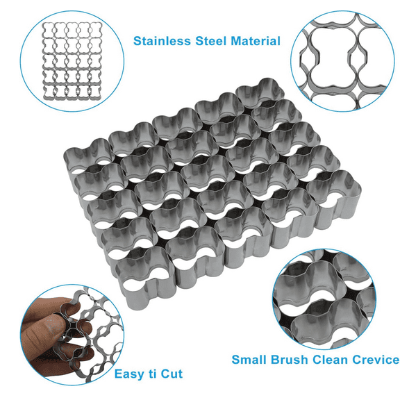 25 Cavity Dog Bone Cracker Cutter, Non-stick Cookie Cutter Mini Dog Bone Molds with Cleaning Brush, Stainless Steel Cookie Cutters for Baking/Treats
