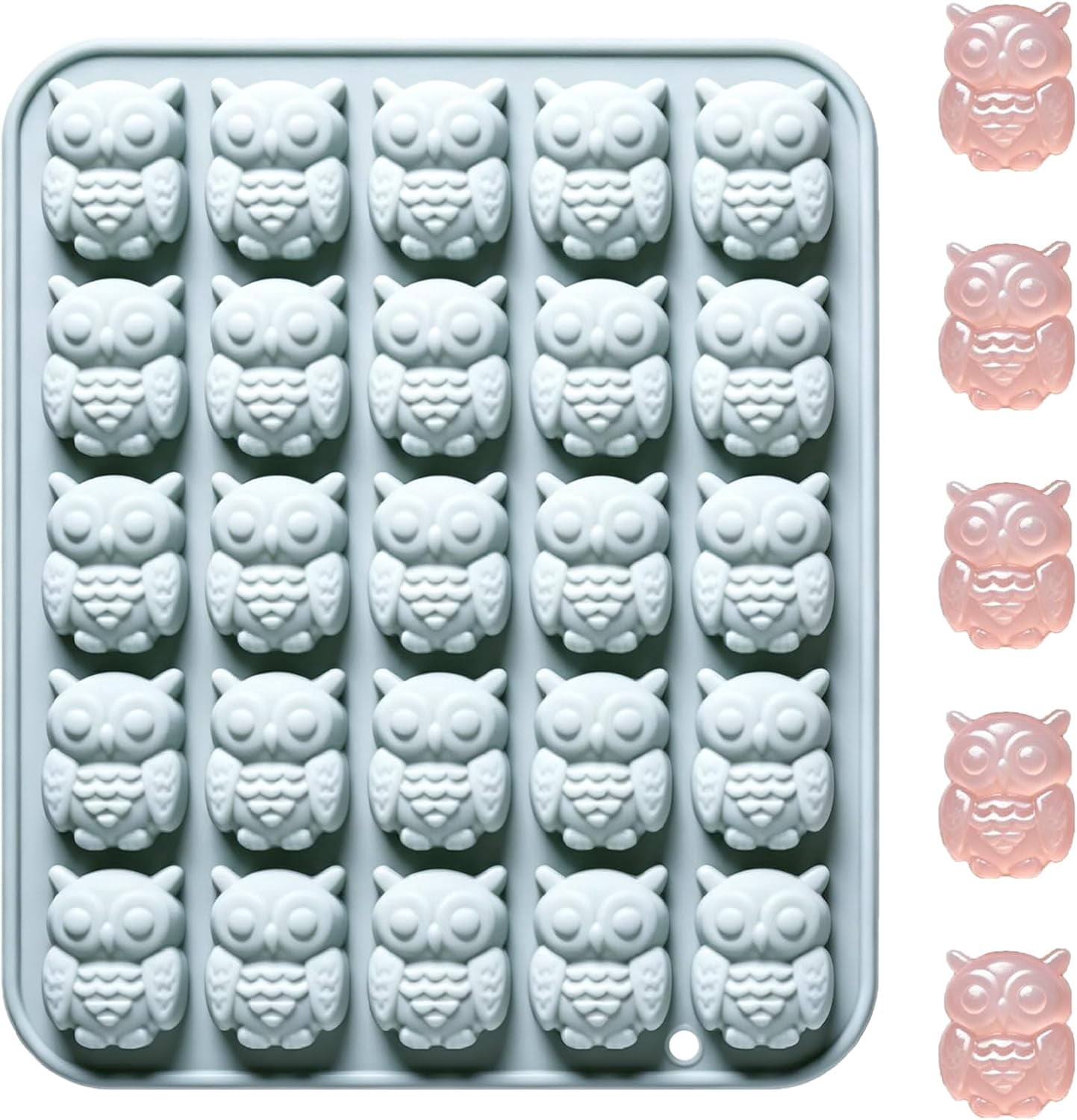 25-Cavity Silicone Owl Molds for Chocolate, Candy, Jello, Gummy, Ice ...
