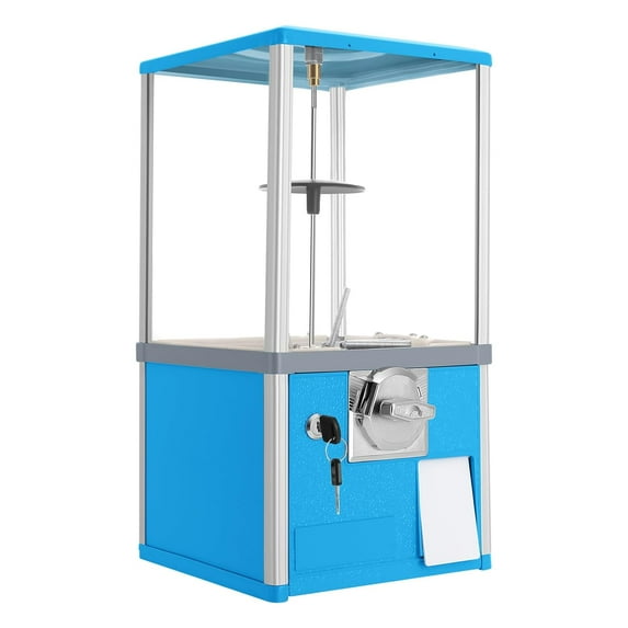 25 Cent Capsule Vending Machine or Home Coin Operated Gumball Machine Mini Classic Bubble Candy Dispenser for Game Stores Retail Stores Amusement Parks Blue