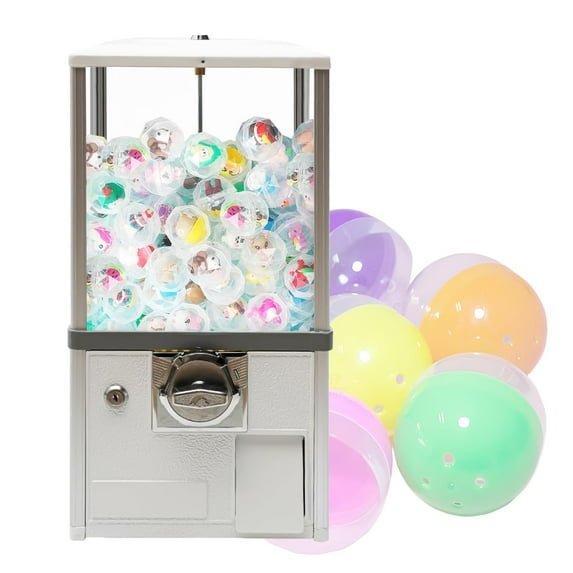 25 Cents Coin Operated Vending Machine, Toy Capsule Vending Machine, Commercial Gumball Machine, 200 Capacity for 1.8"-2" Gashapon, Twister Balls, Capsule Toys, Gumball, Bouncy Balls