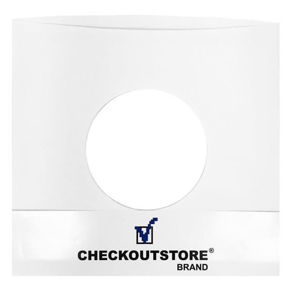 25 CheckOutStore Paper Record Sleeves With Hole for 7" Vinyl 45 RPM Records (Inner Sleeves)