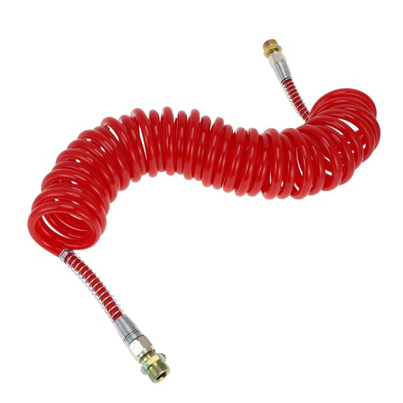 25 Circle Air Brake Hose Oil Cooler Coiled Short Tail Line Brake Coil Cable for Trucks Tractors Assembly with M22x1.5 NPT Fitting Yellow 24.5FT