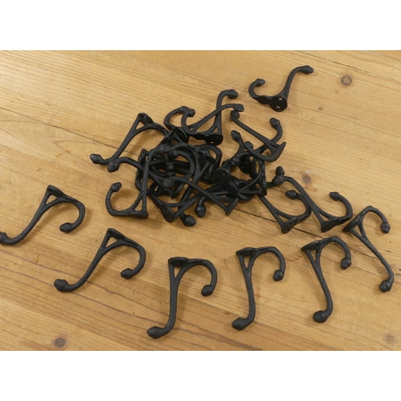 25 Coat Hooks Black Hat Hall Tree Cast Iron Vintage Look Storage Wall Mounted