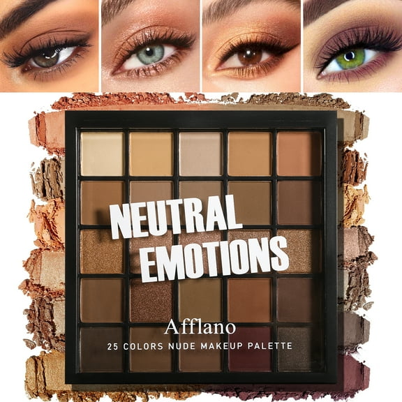 25 Color Natral Nude Eyeshadow Palette ,Highly Pingmented Eyeshadow Makeup Pallet,Warm Neutrals