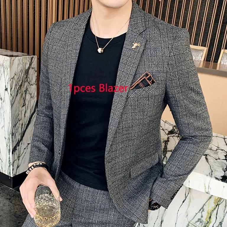 Striped suit jacket with solid pants sales