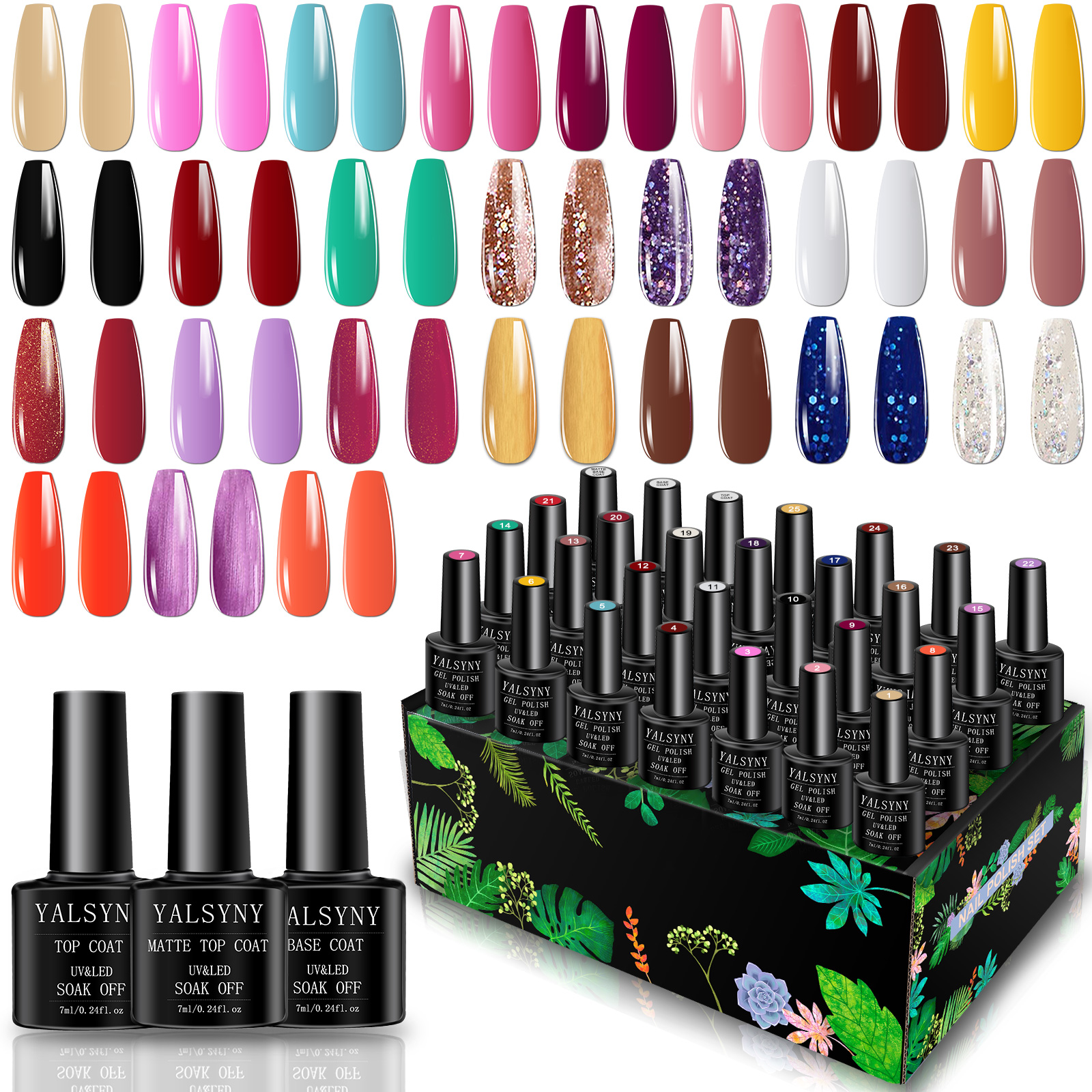 Gel Nail Polish Collection 8 Colors Gel Polish Set Long Lasting Non ...