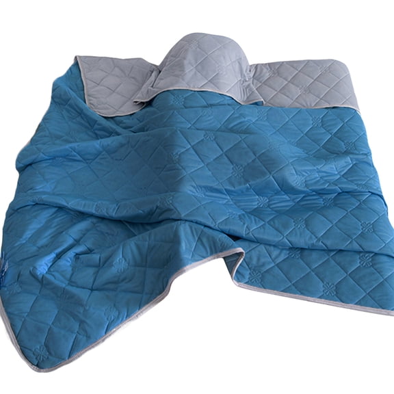 Under $25 Cool Silk Summer Quilt, Class A, Single/Double, Machine Washable, Air Conditioning Quilt, Gift, Thin Quilt, Solid Color Printed, Air Conditioning Quilt, Summer Quilt (200X230Cm, Dark Blue)