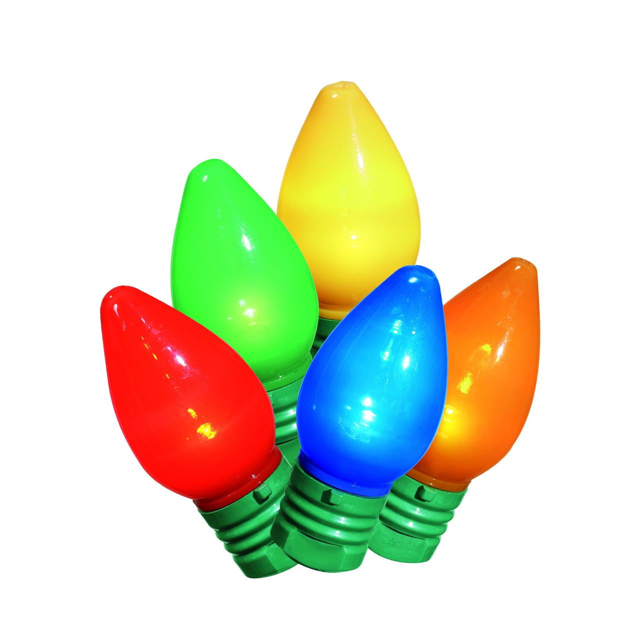 Multi Colored LED C7 Ceramic Christmas Bulbs - Novelty Lights