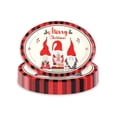 thumbnail image 1 of 25 Count Christmas Oval Paper Plates,12.3"x9.3" Large Disposable Dinner Serving Platters for Holiday Xmas Dinnerware Table Decorations-Santa Pattern, 1 of 6