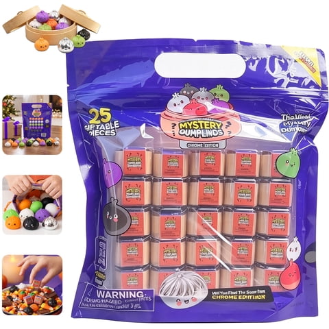 25 Count Extra Mini Dumplings 25 pack of extra mini Squishy dumplings 25-Count Extra Mini Dumplings Squishy Extra Mini Mystery Dumpling Set for Kids Collectible Toys and Holiday Favors