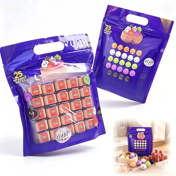 25-Count Extra Mini Mystery Dumplings Squishy Blind Box Set for Christmas Stocking Stuffers