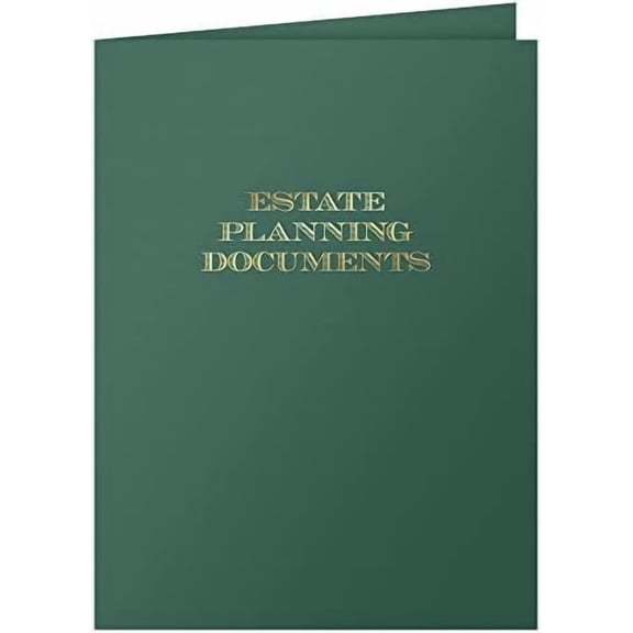 , 25 Count, Green, Estate Planning Documents Pocket Folders, Gold Foil Stamped, for Legal Professionals (9 x 12)$$Office