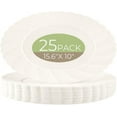 thumbnail image 1 of 25 Count Ivory Plastic Plates - 15.6 inch Oval Plates Disposable Plates Heavy Duty For Big Eaters, Ivory Disposable Platters Ideal for Party, BBQ, Picnic and Weddings, 1 of 18