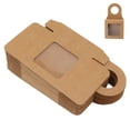 25 Count Kraft Paper Wine Bottle Box with Hanging Hook Window Foldable