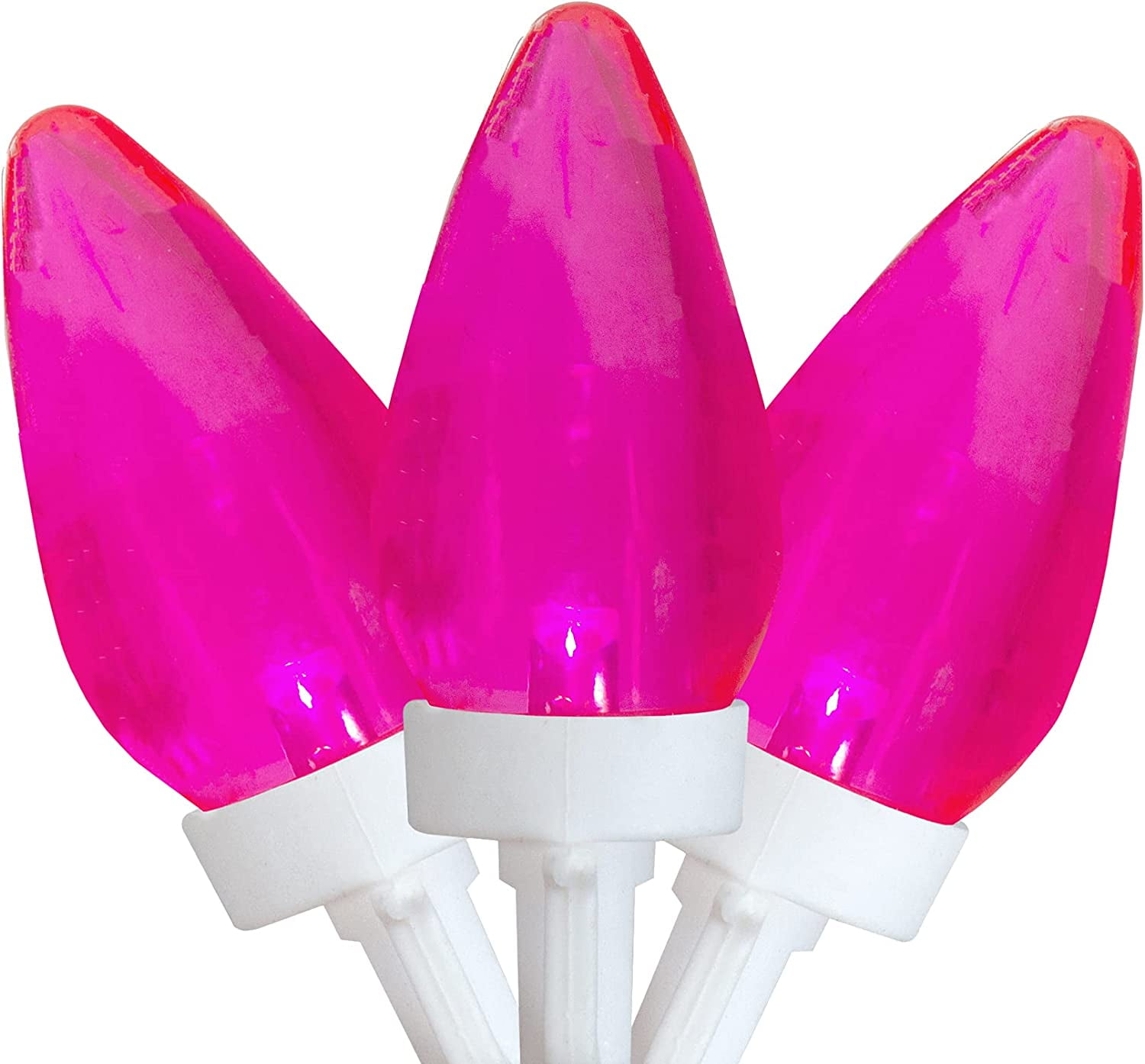 25 Count LED C7 Christmas Lights, 16 Ft White Wire