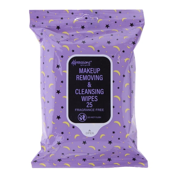 25 Count Makeup Removing Wipes Star and Moon Packaging, Almar