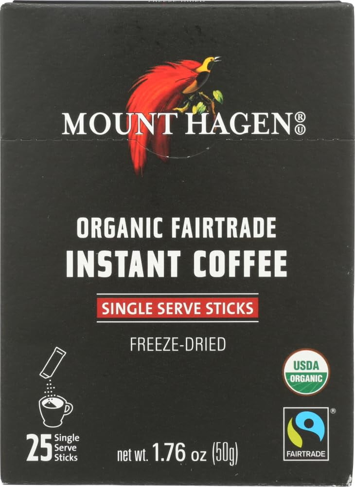 25 Count Single Serve Instant Coffee Packets 8 Pack Organic Medium Roast Arabica Beans Eco