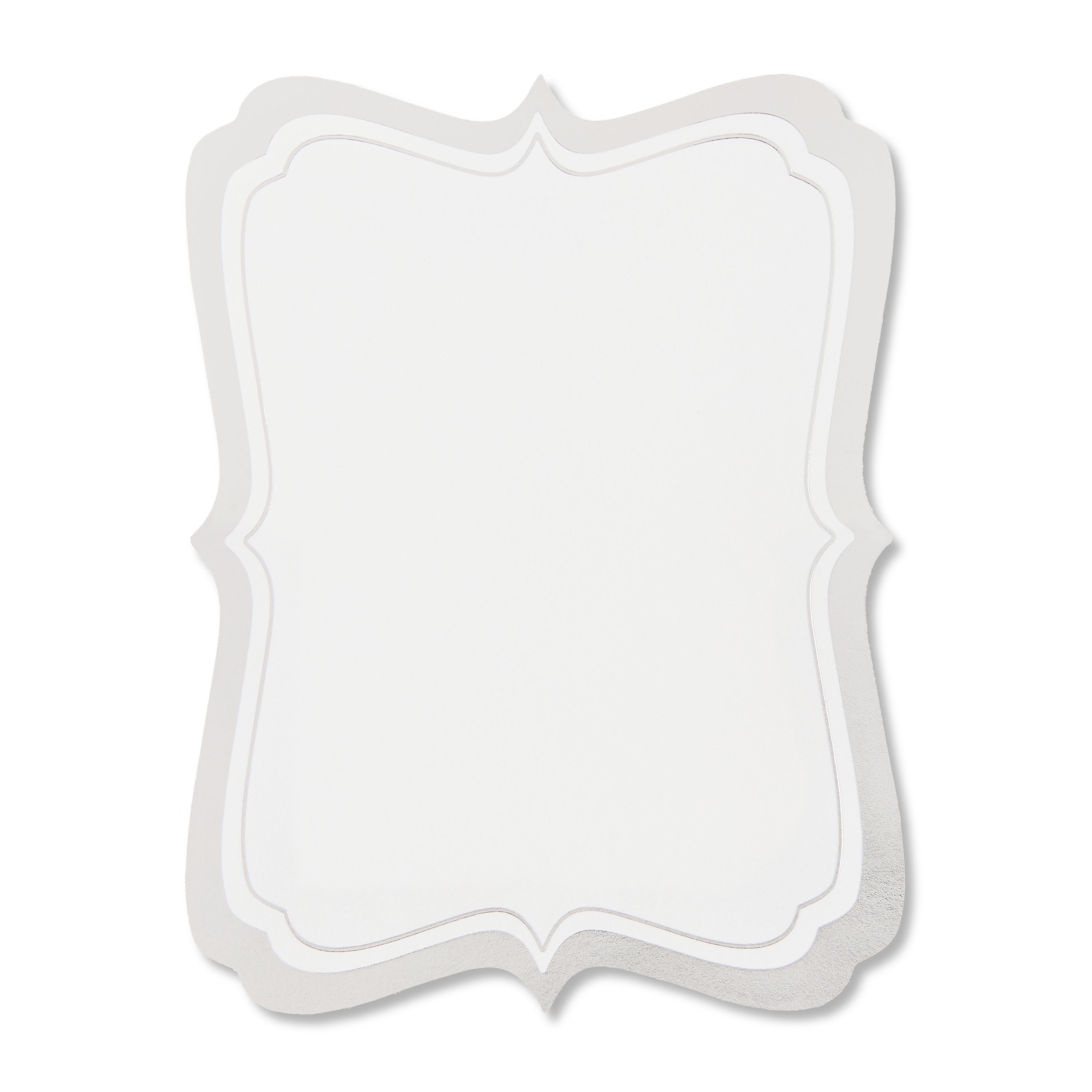 Silver/White Blank Place Paper Cards, 3.7" x 5.1", 25 Pieces, by Way To Celebrate