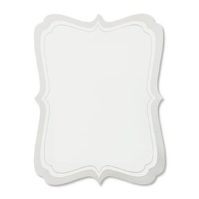 Silver/White Blank Place Paper Cards, 3.7" x 5.1", 25 Pieces, by Way To Celebrate