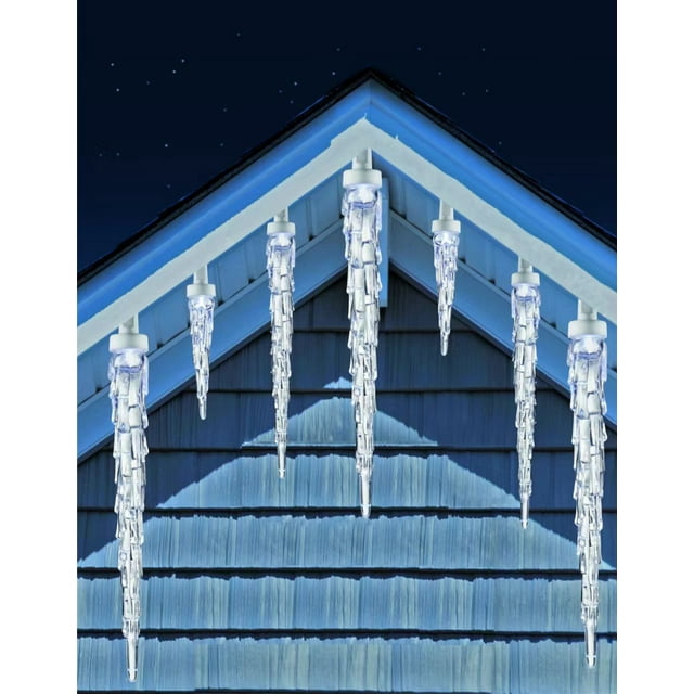 25Count White LED Twinkle Icicle Lights, 14.3 ft, by Holiday Time