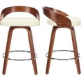 thumbnail image 1 of 25" Counter Height Bar Stools Set of 2, Wood & PU Leather Counter Stools, Modern Swivel Bar Stools for Kitchen Counter Island, Barstool Chairs, Sillas Para Barra de Cocina (Beige, 2 Pcs), 1 of 12