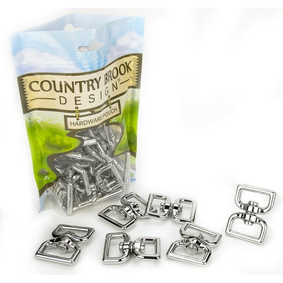 25 - Country Brook Design® 1 inch Rectangle Double Eye Swivel Rings