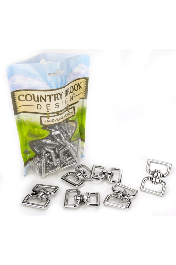 25 - Country Brook Design® 1 inch Rectangle Double Eye Swivel Rings