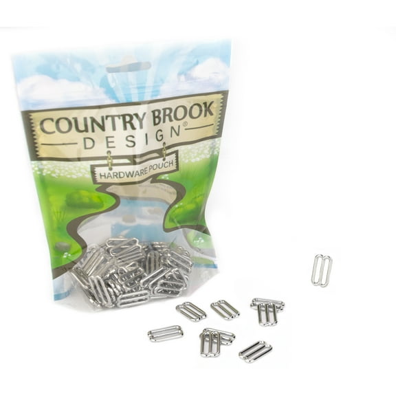 25 - Country Brook Design® 3/4 inch Sleek Metal Round Triglide Slides