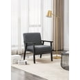 thumbnail image 1 of 25" Dark Gray Linen Fabric Chair - 1-Piece with Solid Wood Frame & Non-Slip Pads, 1 of 5