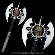 25 Deaths Head Skull Fantasy Battle Hero Axe Hatchet with Display Plaque Sharp