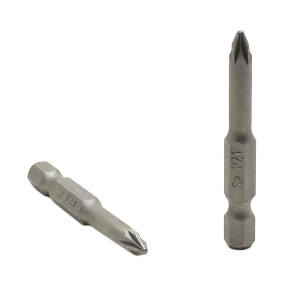 Superior Steel BZ201-25PK #1 Pozidriv Single End Screwdriver Bits, 2" Length, Hardened Steel, 25-Pack Display